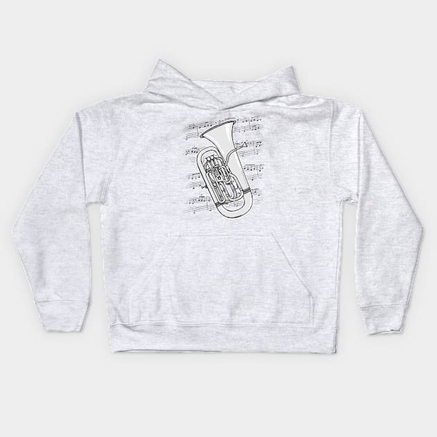 Euphonium Player Euphoniumist Brass Musician Kids Hoodie by doodlerob